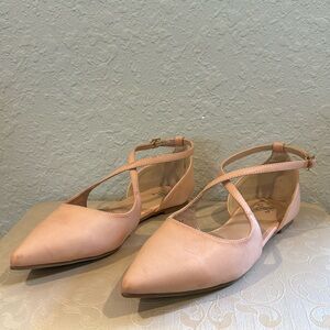 Peach Pointed Flats